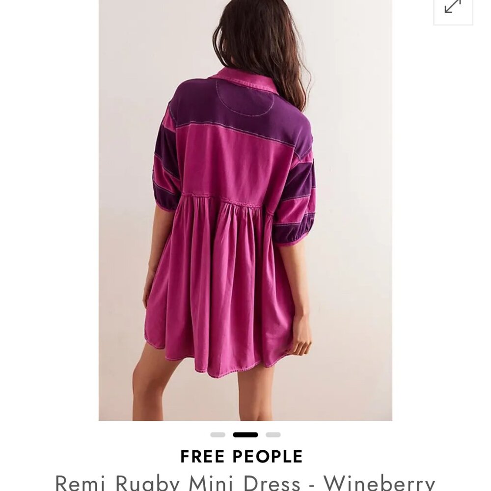 new FREE PEOPLE remi rugby mini dress xs s - Picture 2 of 3